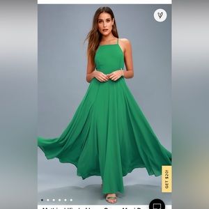Lulus Mythical Kind of Love Green Maxi Dress, size L